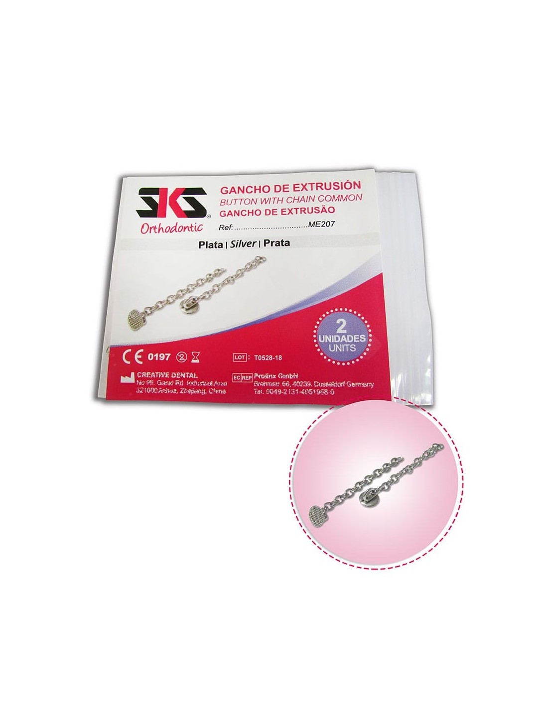 GANCHO SKS extrusion plata 2 ud